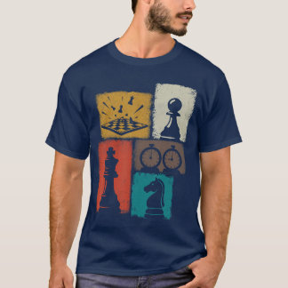 チェス ヴィンテージ コラージュ プレイヤー グランドマスター ボード ゲーム Tシャツ