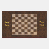 チェス、市松模様にラベル、ドラフト盤名ギフト 長方形シール (正面)