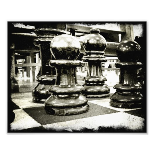 チェス（白黒） フォトプリント            (正面)