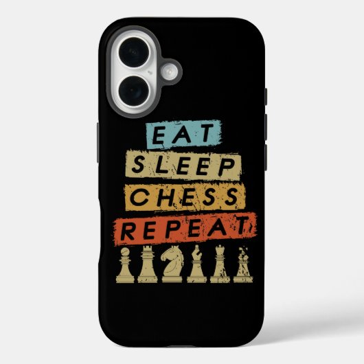 チェス - 食べて寝てチェスを繰り返す Case-Mate iPhoneケース (裏面)