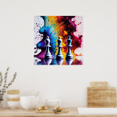 チェスAゲームの王AIファンタジーデジタルアートプリント ポスター (キッチン)