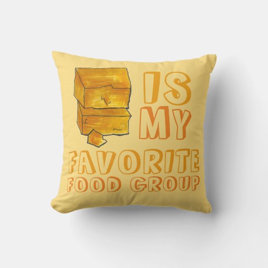 チェダーチーズは私の食お気に入りの品グループグルメ クッション (正面)