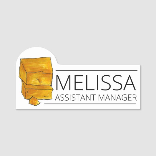 チェダーチーズ乳製品チーズモンガー食料品店 名札 (正面)