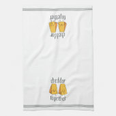 チェダートゥーズキュートおもしろいチーズパン キッチンタオル (縦)