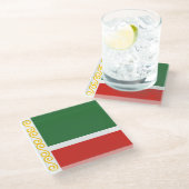 チェチェン共和国旗 ガラスコースター (アングル)