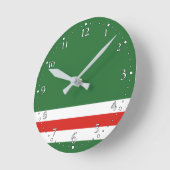 チェチェン共和国（イチケリア）の旗 ラウンド壁時計 (傾斜)