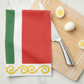 チェチェン国旗 キッチンタオル (四つ折り)