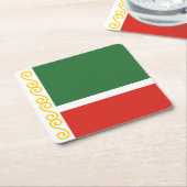 チェチェン国旗 スクエアペーパーコースター (アングル)