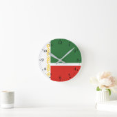 チェチェン国旗 ラウンド壁時計 (ホーム)