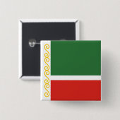 チェチェン国旗 缶バッジ (正面&裏面)