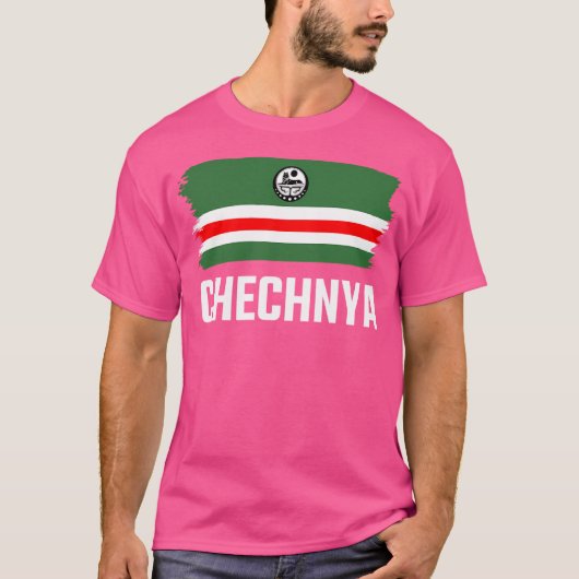 チェチェン・チェチェン国旗がアクティブ Tシャツ (正面)