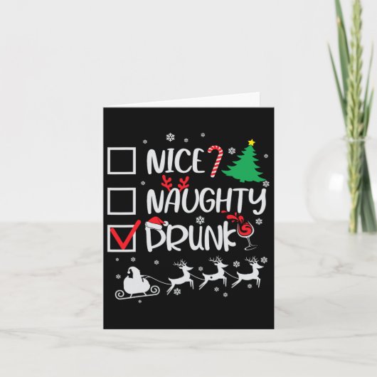 チェッいけなク飲のスおもしろいクリスマ カード (正面)