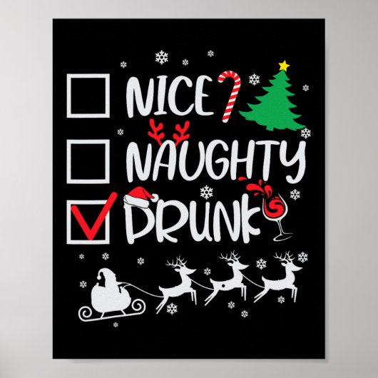 チェッいけなク飲のスおもしろいクリスマ ポスター (正面)