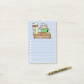 チェッおもしろいクボックスを使用してリストを修正する項目 ポストイット (デスク上)