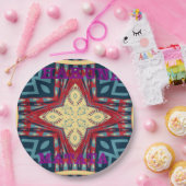 チェッカラフルカーボードスター紙プレート ペーパープレート (パーティー)