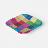 チェッカラフルカーボードパターンパーティー ペーパープレート (傾斜あり)