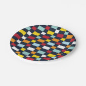 チェッカラフルカーボードパターンパーティー ペーパープレート (アングル)