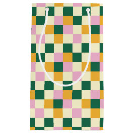 チェッカラフルカーボードパターン スモールペーパーバッグ