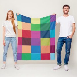 チェッカラフルカーボードパターン フリースブランケット