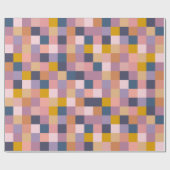 チェッカラフルカーボード幾何自然紫 ラッピングペーパー (フラット)