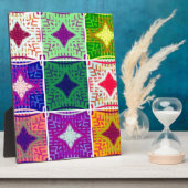 チェッカラフルカーボード：星空のデザイン フォトプラーク (側面)