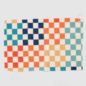チェッカラフルカー市松模様にボードパターン ゴルフタオル (横)