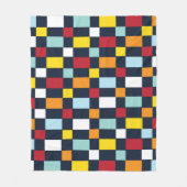 チェッカラフルカー フリースブランケット (正面)