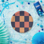 チェッカラフルクボードのパターン誕生日 ペーパープレート (パーティー)