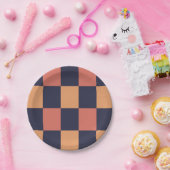 チェッカラフルクボードのパターン誕生日 ペーパープレート (パーティー)