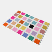 チェッカラフルクミッドセンチュリー幾何公差板 ドアマット (アングル)