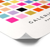 チェッカラフルクミッドセンチュリー幾何公差板 ポスター (角)