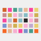 チェッカラフルクミッドセンチュリー幾何公差板 ラッピングペーパーシート (正面2)