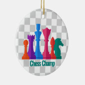 チェッカラフルスピースデザインオーナメント セラミックオーナメント (右)