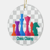 チェッカラフルスピースデザインオーナメント セラミックオーナメント (左)