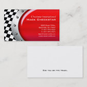 チェッカーのボルトを競争させる車のな名刺 名刺 (正面/裏面)