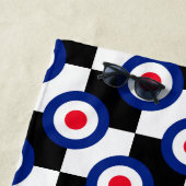 チェッカーのモダンなターゲットRoundel ビーチタオル (インサイチュ)