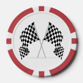 チェッカーフラッグのデザインのポーカーチップ ポーカーチップ