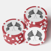 チェッカーフラッグのデザインのポーカーチップ ポーカーチップ (積み重ね)