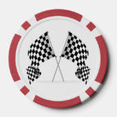 チェッカーフラッグのデザインのポーカーチップ ポーカーチップ (裏面)