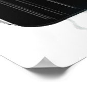 チェッカーフラッグを掲げるレーシングカー ポスター (角)