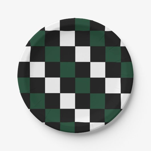 チェッカーボーカラフルド誕生日ダンスパーティー ペーパープレート (正面)