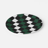 チェッカーボーカラフルド誕生日ダンスパーティー ペーパープレート (アングル)