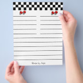 チェッカーボードさくらんぼレシピ紙8.5 x 11 チラシ (手)