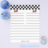 チェッカーボードさくらんぼレシピ紙8.5 x 11 チラシ (シングル)