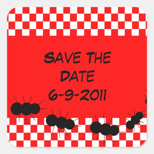 チェッカーボードのアリ スクエアシール (正面)