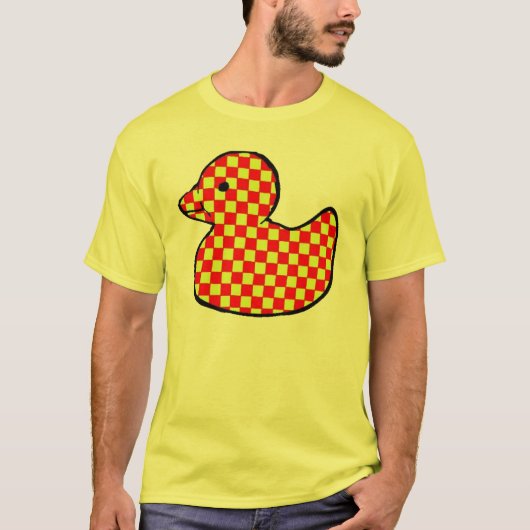 チェッカーボードのゴムアヒル Tシャツ (正面)
