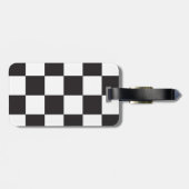 チェッカーボードのパターン白黒 ラゲッジタグ (裏面横)