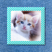 チェッカーボードのフォトフレームボタン 缶バッジ