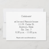 チェッカーボードのペパーミントクリスマスパーティー 招待状 (裏面)