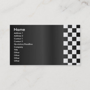 チェッカーボードのボーダープロフィールカード 名刺